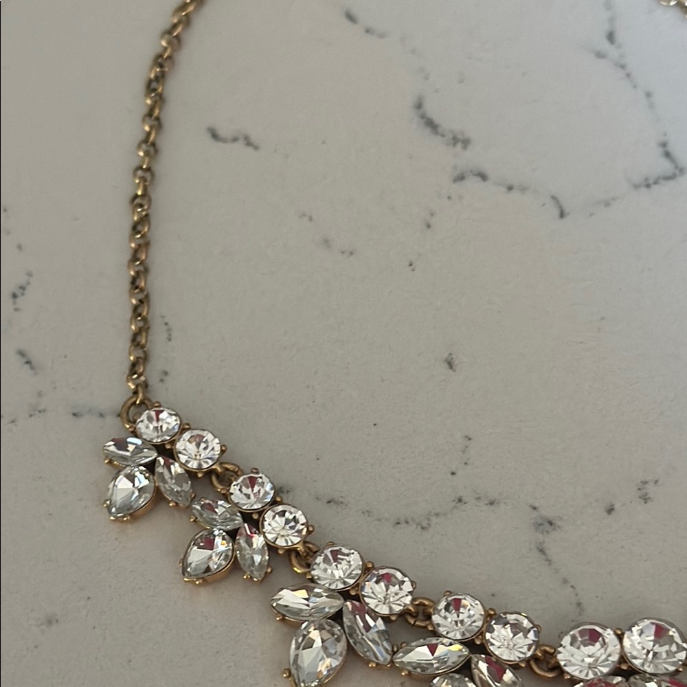 J. Crew Women's Fashion Jewelry Gold Crystal Necklace OS EUC - Picture 4 of 11